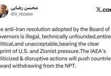 سردار رضایی: اقدامات آژانس، کشورها را به سمت خروج از NPT سوق می‌دهد