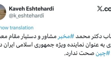 انتصاب مخبر به عنوان نماینده در امور چین تکذیب شد