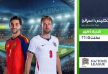 پخش زنده فوتبال انگلیس و اسپانیا