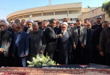 برگزاری مراسم تشییع پیکر ناطق نوری با حضور مسئولان و مردم