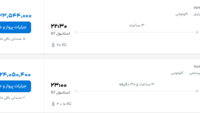 قیمت پرواز تهران - استانبول، امروز چهارشنبه ۸ مهر ۱۴۰۵