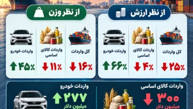 آمار واردات 5 ماهه 1405