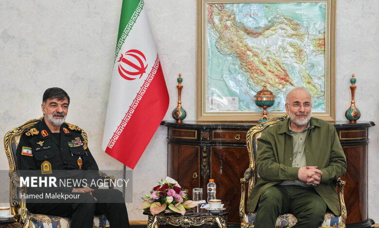 دیدار فرمانده و اعضای ستاد فرماندهی انتظامی کشور با رئیس مجلس - هشت صبح