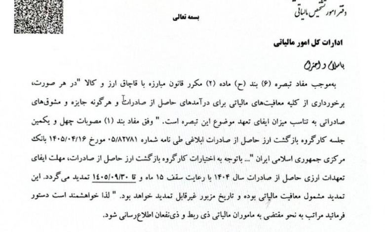 مهلت رفع تعهد ارزی صادرات سال ۱۴۰۴ تا پایان آذر تمدید شد