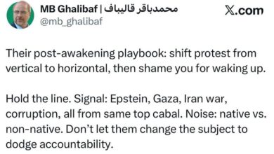 قالیباف: اجازه ندهید حاکمان جنگ‌افروز اعتراضات شما را تحریف کنند