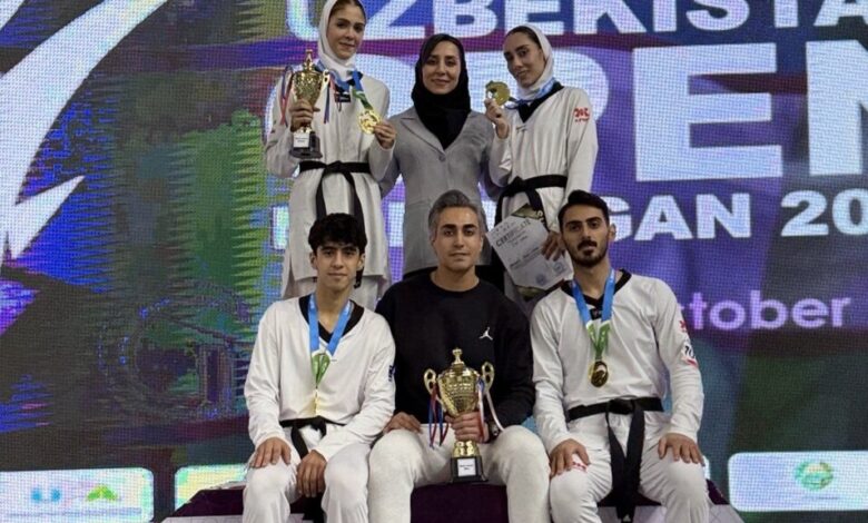 ۴ طلا و یک نقره تکواندوکاران ایران در تورنمنت ازبکستان/ ناهید کیانی نایب قهرمان شد